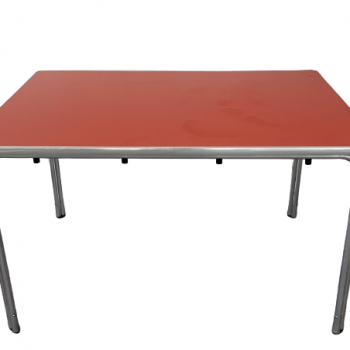 Table bistrot orange d’occasion 120X80 cm T1