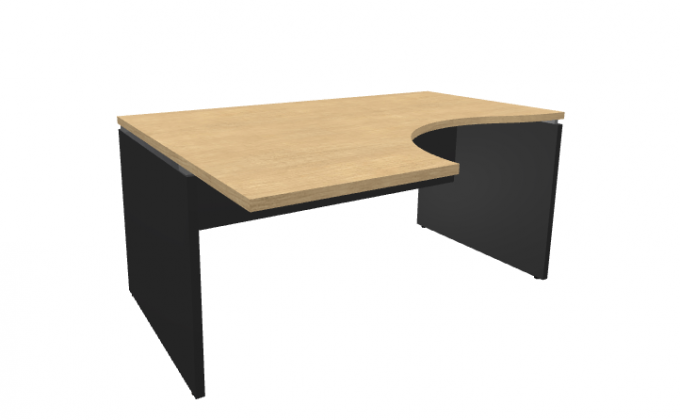 Bureau compact avec retour à gauche OGI V 160cm