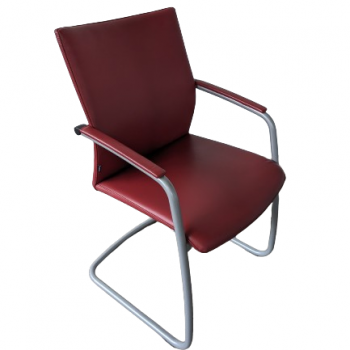 Chaise de visiteur en simili cuir rouge – SL14