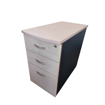 CAISSON BOIS CLAIR & ANTHRACITE 3 TIROIRS – 299CSR3TB14