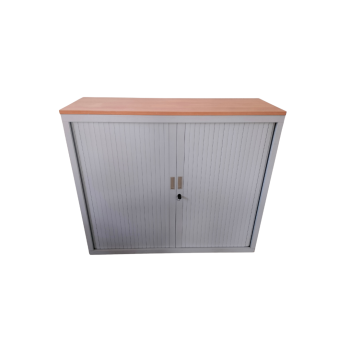 ARMOIRE BASSE A RIDEAUX GRIS CLAIR – 299ABR47