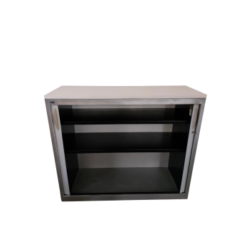 ARMOIRE BASSE BLANCHE A RIDEAUX – 299ABR48